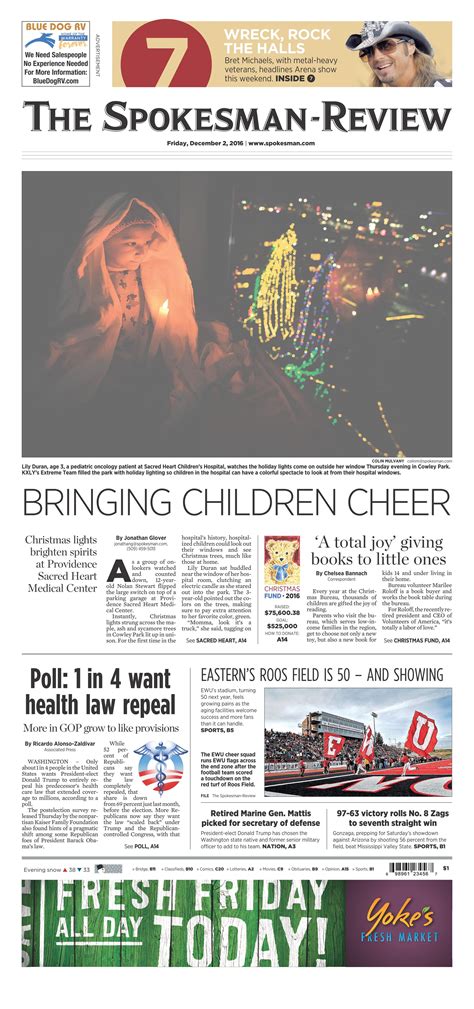 Front Page Archive For 2016 The Spokesman Review