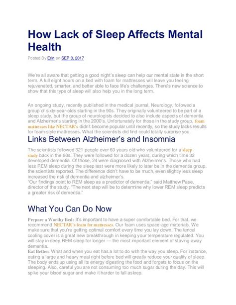 How Lack Of Sleep Affects Mental Health