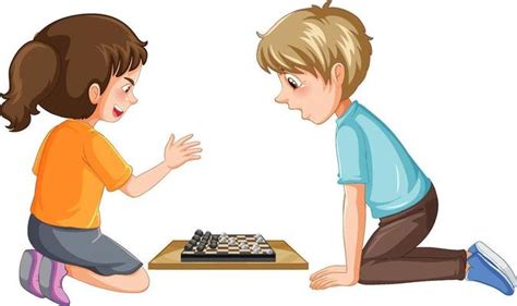 Kids Playing Board Games Clip Art