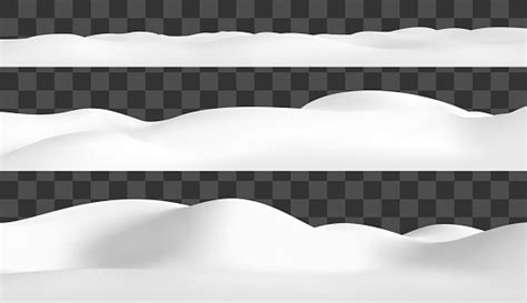 Realistic Snow Hills Landscape Vector Snowdrift Illustration Winter