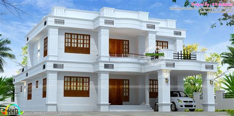 Flat Roof Home Design With 4 Bedroom Kerala Home Design And Floor Plans