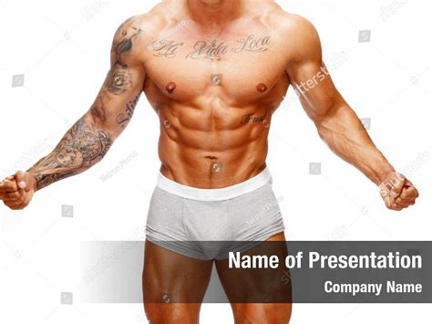 Caucasian Shirtless Tattooed Muscular Powerpoint Template Caucasian