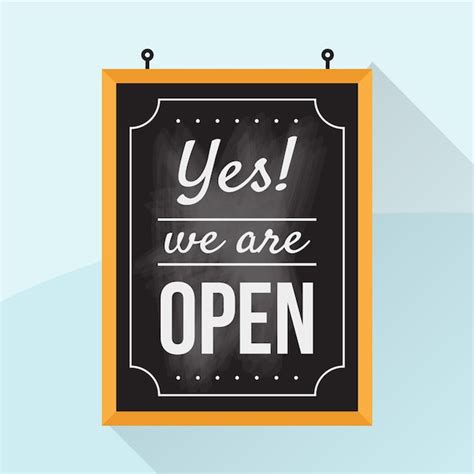 Free Vector We Are Open Sign Concept