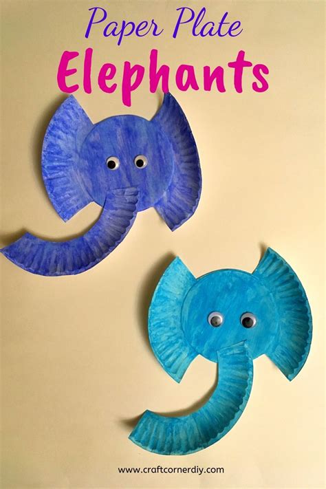 Kids Craft: Paper Plate Elephants | Elephant crafts, Animal crafts for