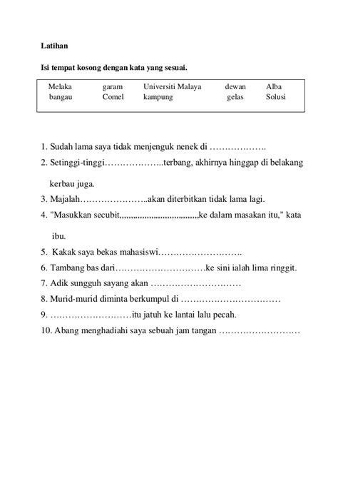 Latihan Tatabahasa Kata Nama Khas Tahun Malay Language Reading My XXX Hot Girl