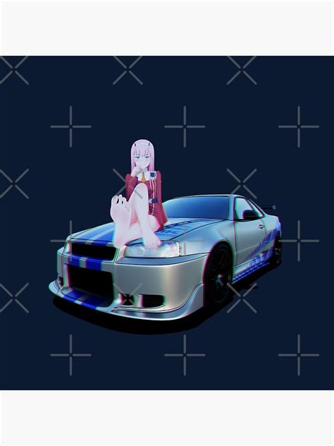 zero two japanese anime girl cars fan fast and furious nissan and anime girl poster by car