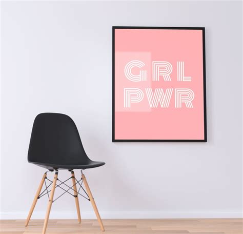 Girl Power Print Grl Pwr Poster Feminist Art Printable Wall Etsy