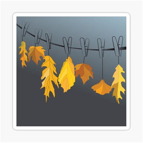 Autumn Bright Yellow Leaves Sticker By Lilia Design Redbubble