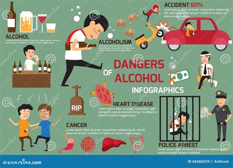 Penalties And Dangers Of Alcohol Stock Vector Illustration Of