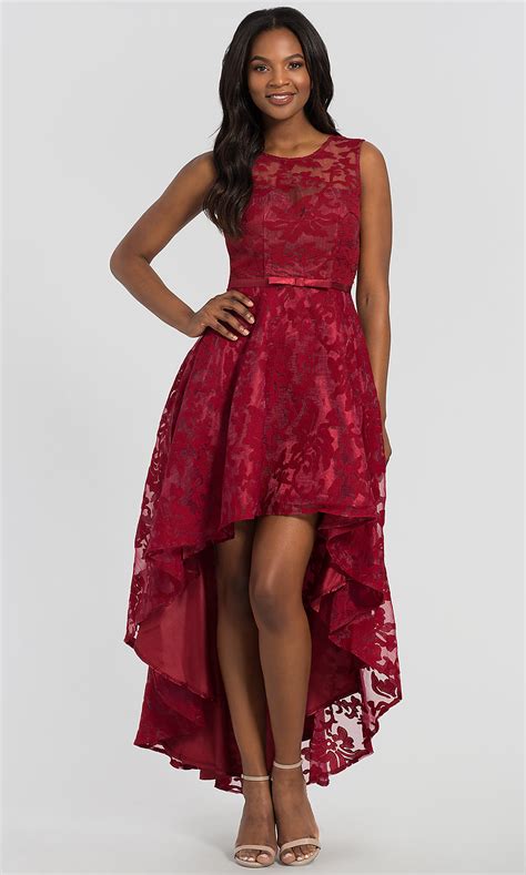 For example, a strapless sequin gown wouldn't be appropriate for a simple. Chiffon Short Lace High-Low Wedding-Guest Dress