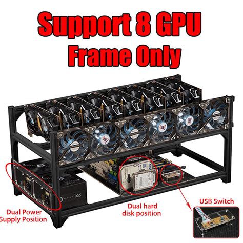But if you fancy building a gaming pc, it'll also be able to handle. Dual Power Hard Disk 8 GPU Open Air Mining Rig Bitcoin Frame Case Stackable + USB Switch For ETH ...