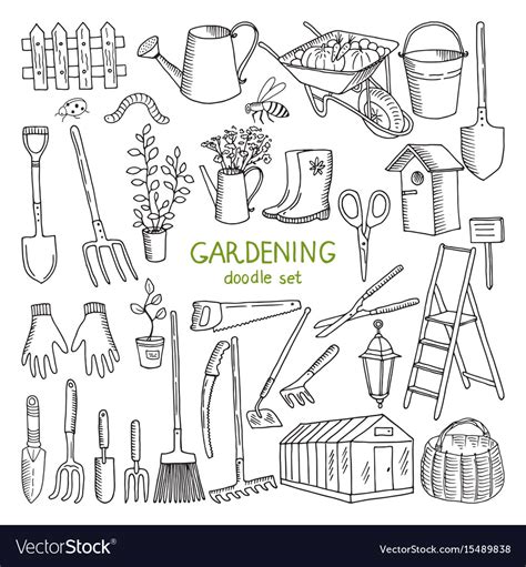 Hand Drawn Of Gardening Royalty Free Vector Image