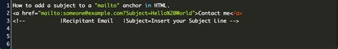 What about adding a subject to a mailto? html > mailTo with subject body Code Example