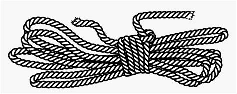 Black And White Rope Drawing Hd Png Download Kindpng