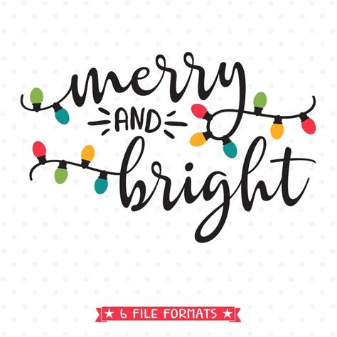 Merry and Bright SVG file Christmas SVG Christmas shirt Iron | Etsy in