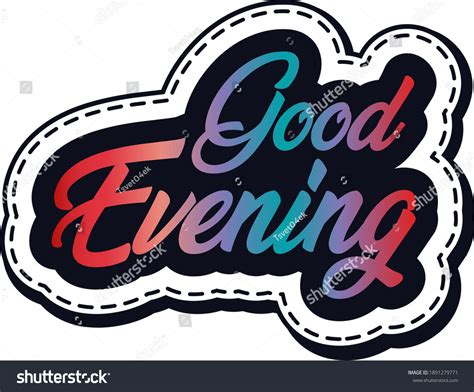 Hand Sketched Good Evening Lettering Text Stock Vector Royalty Free