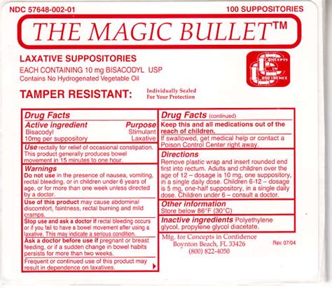The Magic Bullet Bisacodyl Suppository