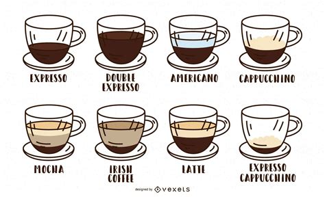 Coffee Cups Design Set