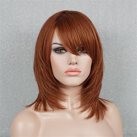 Real Human Hair Wig For White Women Auburn Shag Wigs With Etsy