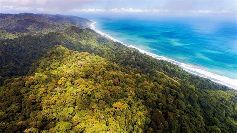 Nature Landscape Aerial View Beach Sea Clouds Forest Jungles Costa Rica