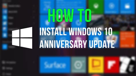 How To Install Windows 10 Anniversary Update Free Youtube