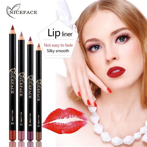 NICEFACE 12 Colors Set Waterproof Matte Lip Liner Pencil Long Lasting