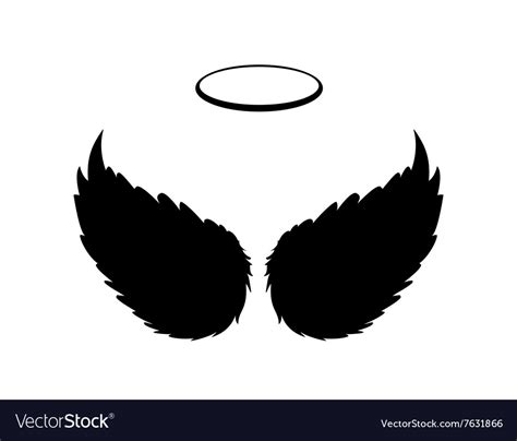 Black Angel Wings And Halo Royalty Free Vector Image