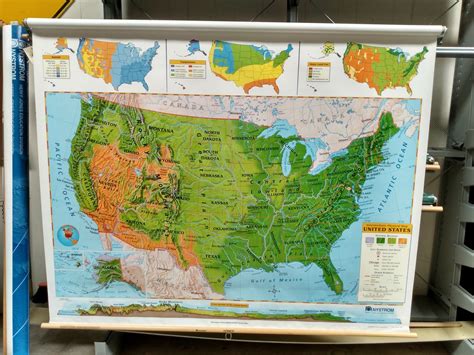 Old School Pull Down 4 Pg Wall Map Set By Nystrom Custom Wall Map