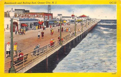 Boardwalk And Rolling Surf Ocean City New Jersey Nj United States