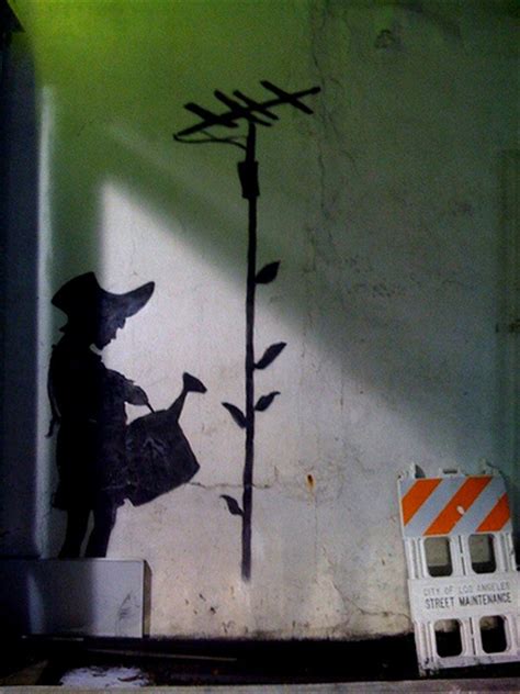 Banksy Watering Can Girl Los Angeles Unurth Street Art
