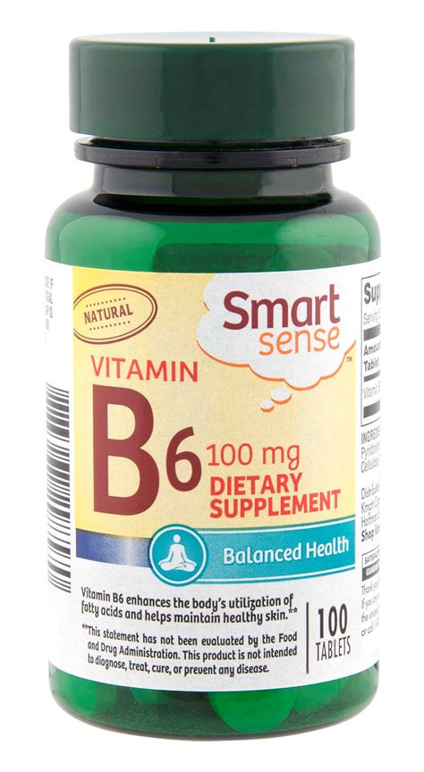 We did not find results for: Smart Sense Vitamin B6 100 mg Dietary Supplement 100 ct