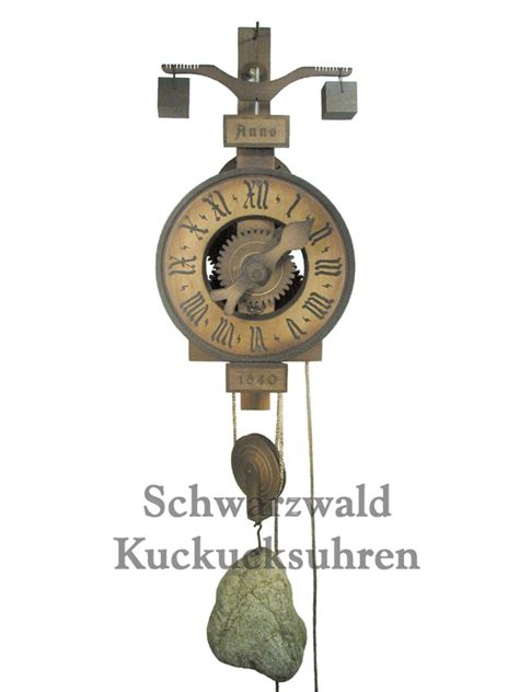 Wooden Clock Black Forest 1640 Replica One Handed Clock Ebay