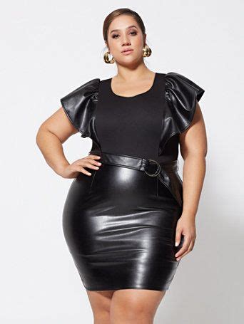 Plus Size Renee Lace Up Side Vinyl Skirt Fashion To Figure Ftf
