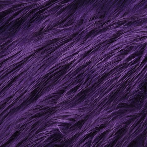 Fabricla Shaggy Faux Fake Fur Fabric Half Yard Purple