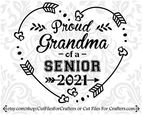 Proud Grandma Of A Senior Svg Senior 2021 Svg Proud Grandma Etsy