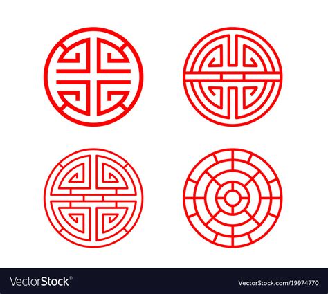 Classic Chinese Circle Window Frame In Royalty Free Vector