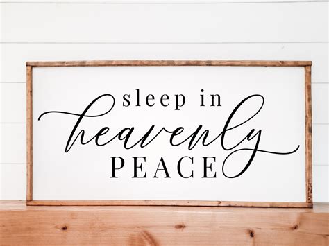 Sleep In Heavenly Peace Sign Christmas Sign Wood Sign Above Etsy