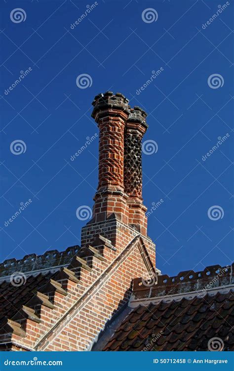 Ornamental Brick Chimneys Stock Photo Image Of Facade 50712458