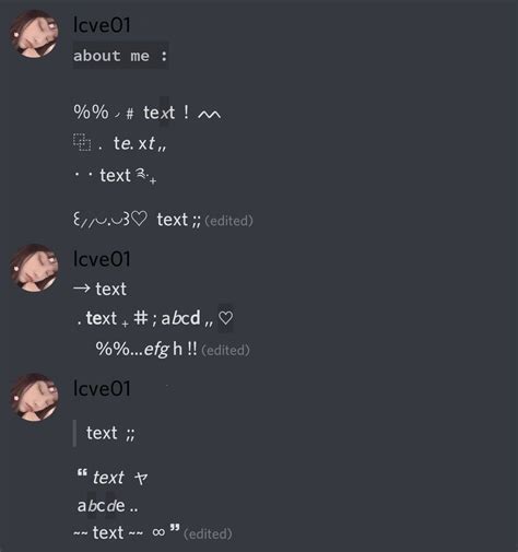 Aesthetic Discord About Me Template Copy And Paste
