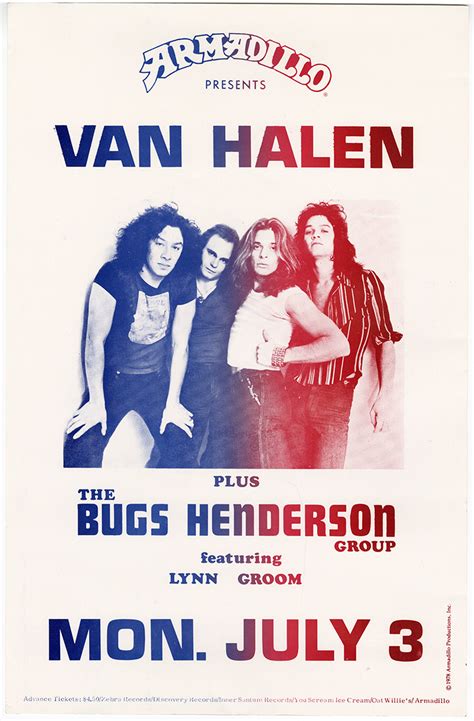 Lot Detail Van Halen Original 1978 Armadillo Concert Poster