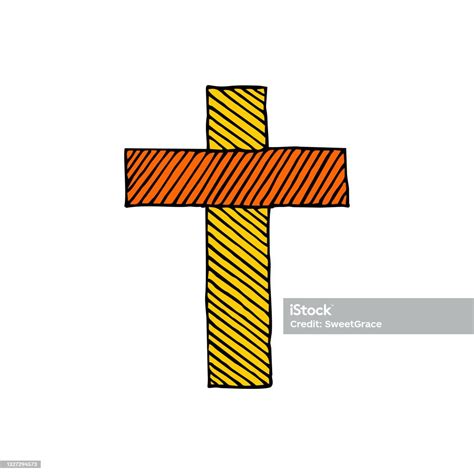croix du seigneur et sauveur jésuschrist avec entrelacements dessinée À la main symboles