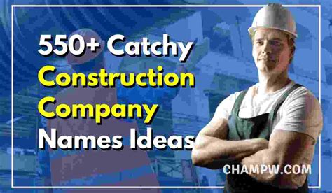 Creative Catchy Construction Company Names Ideas