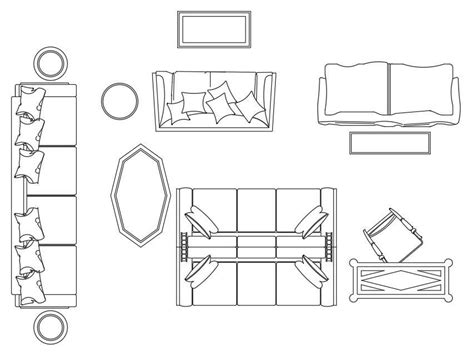 Sofa Set Pillow Cad Blocks Autocad Drawing Free Dwg File Cadbull
