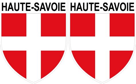 2 X Sticker Blason Haute Savoie Département 74 Autocollant 4x5 Cm