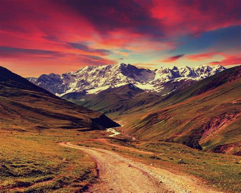 Download Wallpaper 1280x1024 Mountains Sunset Landscape Standard 54