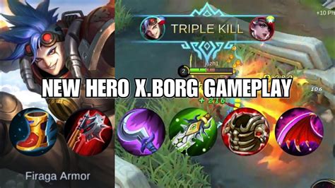 New Hero Xborg Gameplay Triple Kill At 1 Minute Mobile Legends
