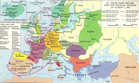 Viking Raids Between 800 1000 And Political Division Of The Europe In