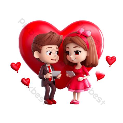 Happy Valentine Day With A Romantic Couple Png Images Png Free