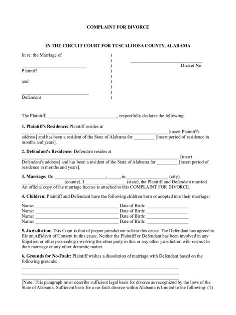 divorce complain form 21 free templates in pdf word excel download