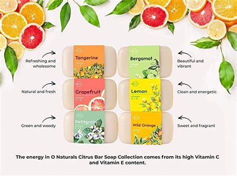 O Naturals 6 Piece Citrus Vitamin C And E Bar Soap